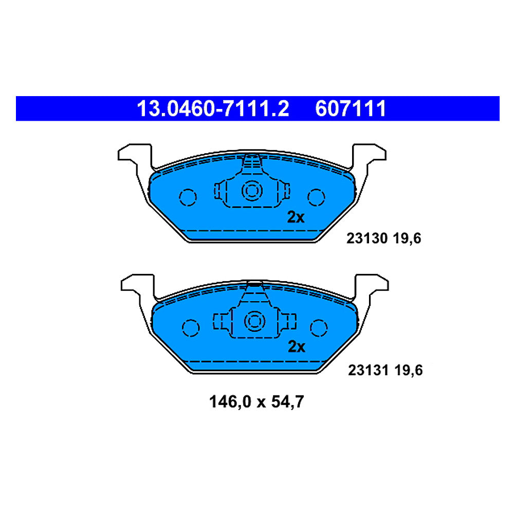 Kočione pločice ATE - Golf 4 prednje - 13.0460-7111.2