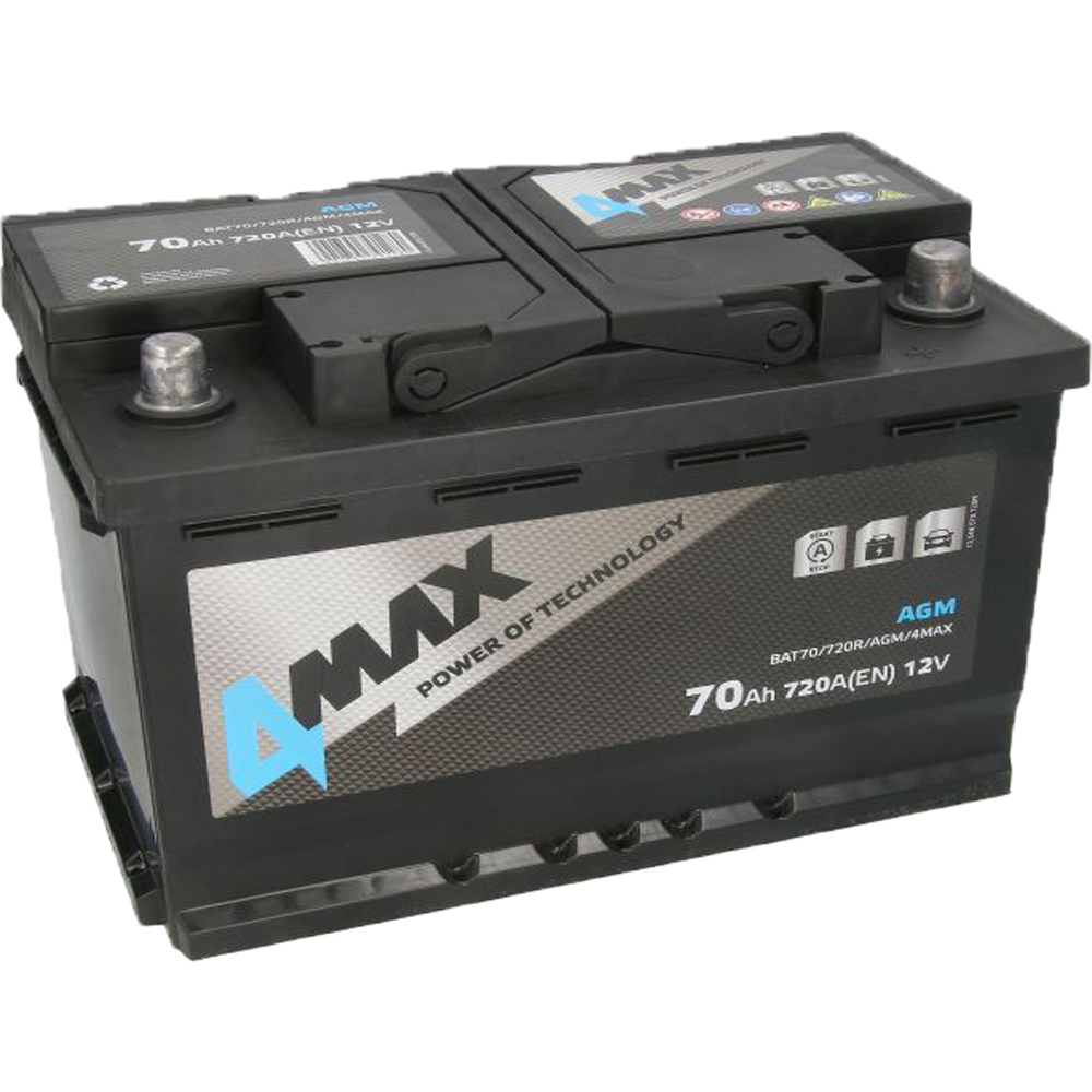 Akumulator 4MAX 12V 70Ah/720A AGM Start&Stop