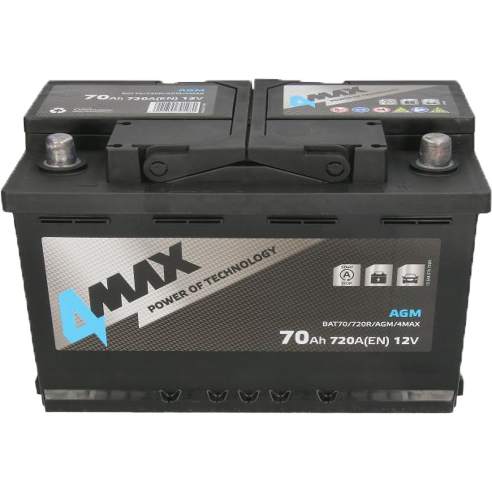 Akumulator 4MAX 12V 70Ah/720A AGM Start&Stop