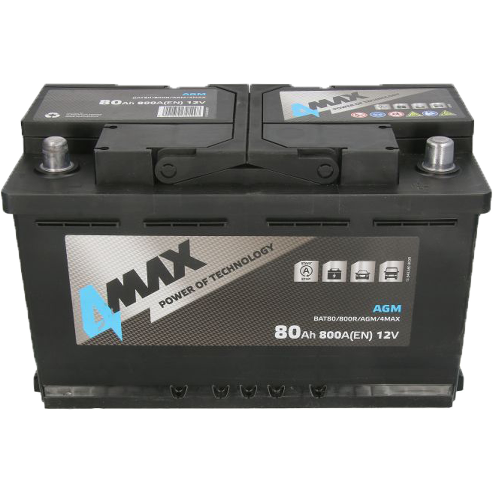Akumulator 4MAX 12V 80Ah/800A AGM Start&Stop