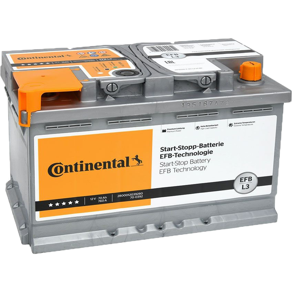 Akumulator CONTINENTAL 12V 70Ah/760A EFB Start&Stop