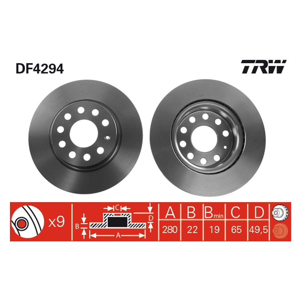 Kočioni disk TRW 280mm prednji - DF4294