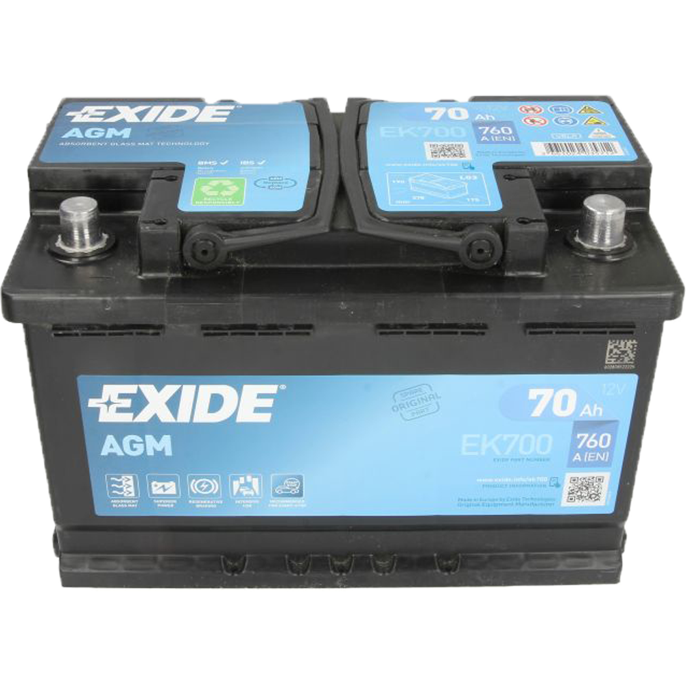Akumulator EXIDE 12V 70Ah/760A AGM Start&Stop
