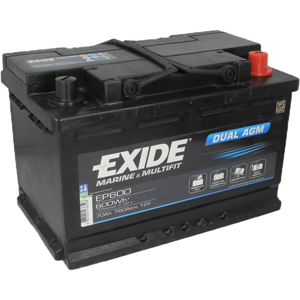 Akumulator EXIDE 12V 70Ah/760A DUAL AGM