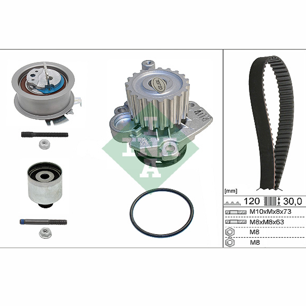 Set pumpa za vodu + komplet zupčastog kaiša INA - Golf 5 1.9 TDI, BLS, BLX, BKC