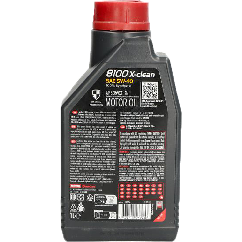 MOTUL 8100 X-CLEAN 5W40 C3 1.0L i 4.0L