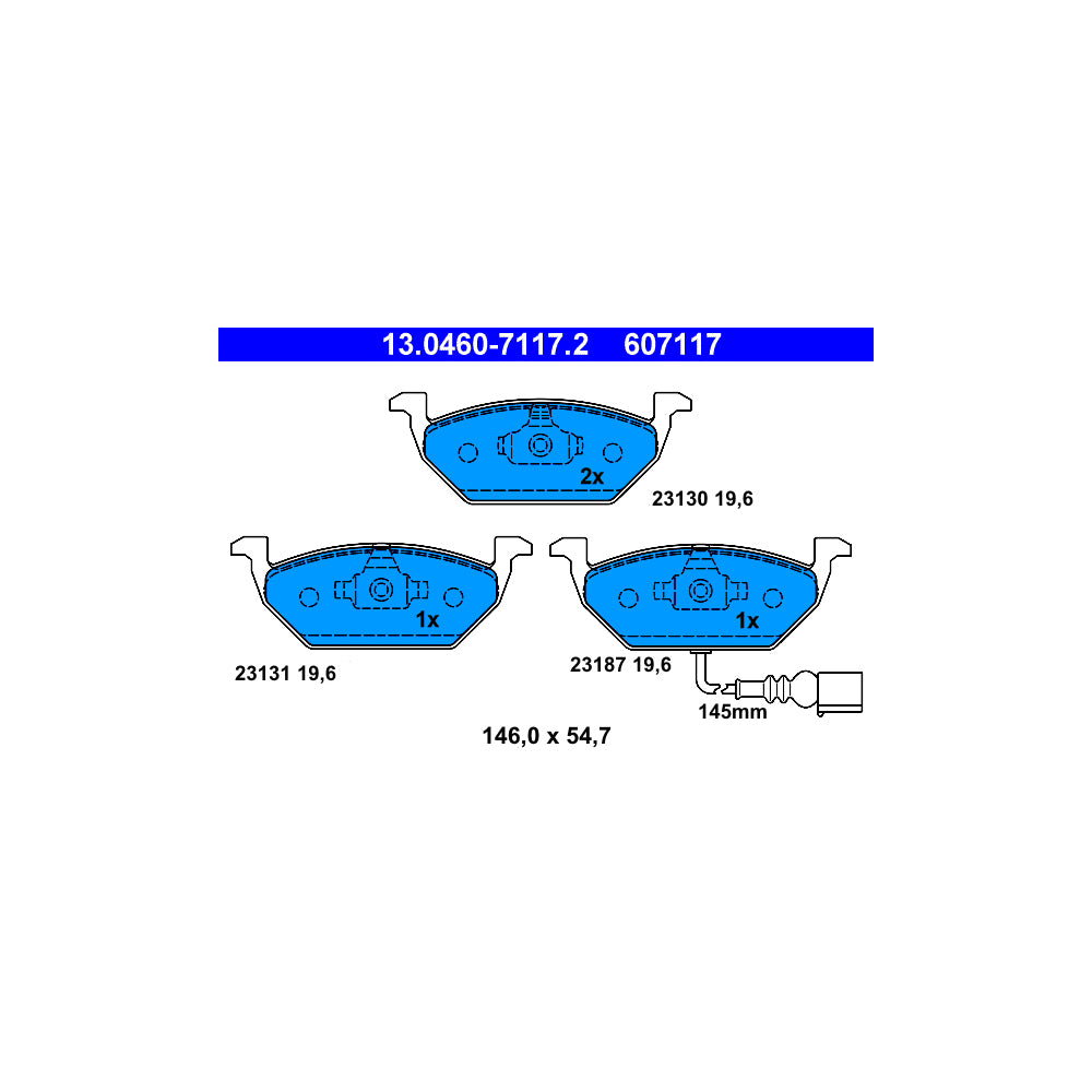 Kočione pločice ATE prednje - 13.0460-7117.2