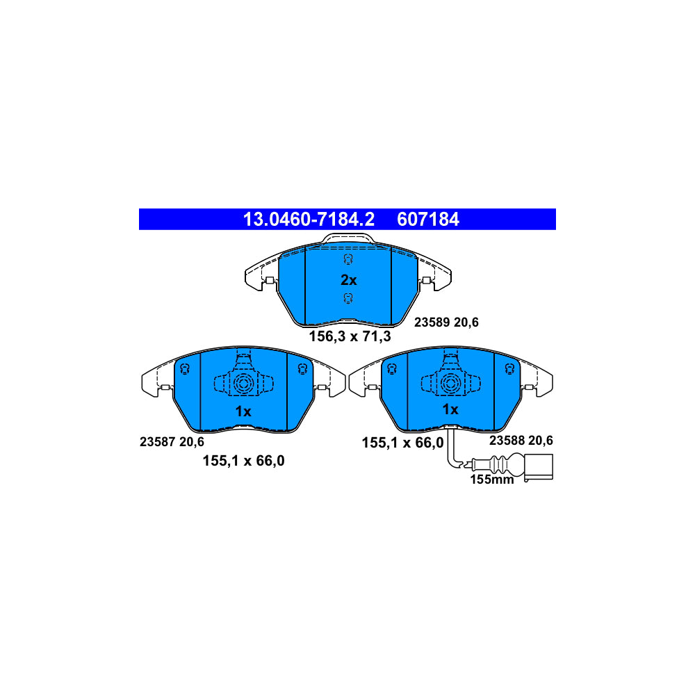 Kočione pločice ATE prednje - 13.0460-7184.2