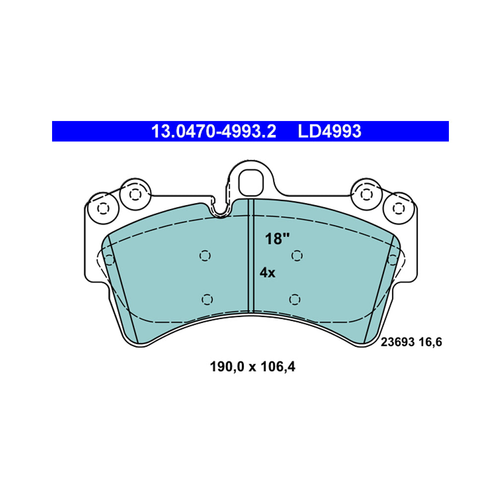 Kočione pločice ATE ceramic prednje (Brembo Z18) - 13.0470-4993.2
