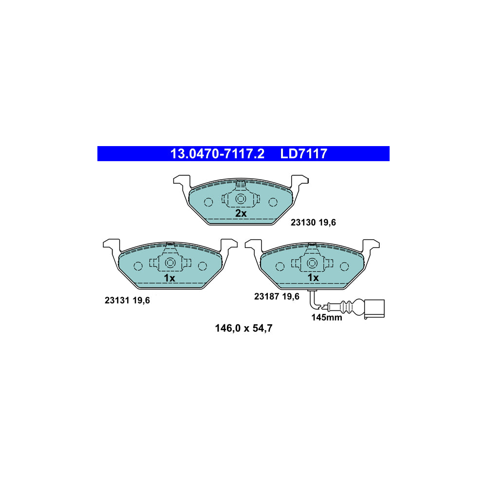 Kočione pločice ATE ceramic prednje - 13.0470-7117.2