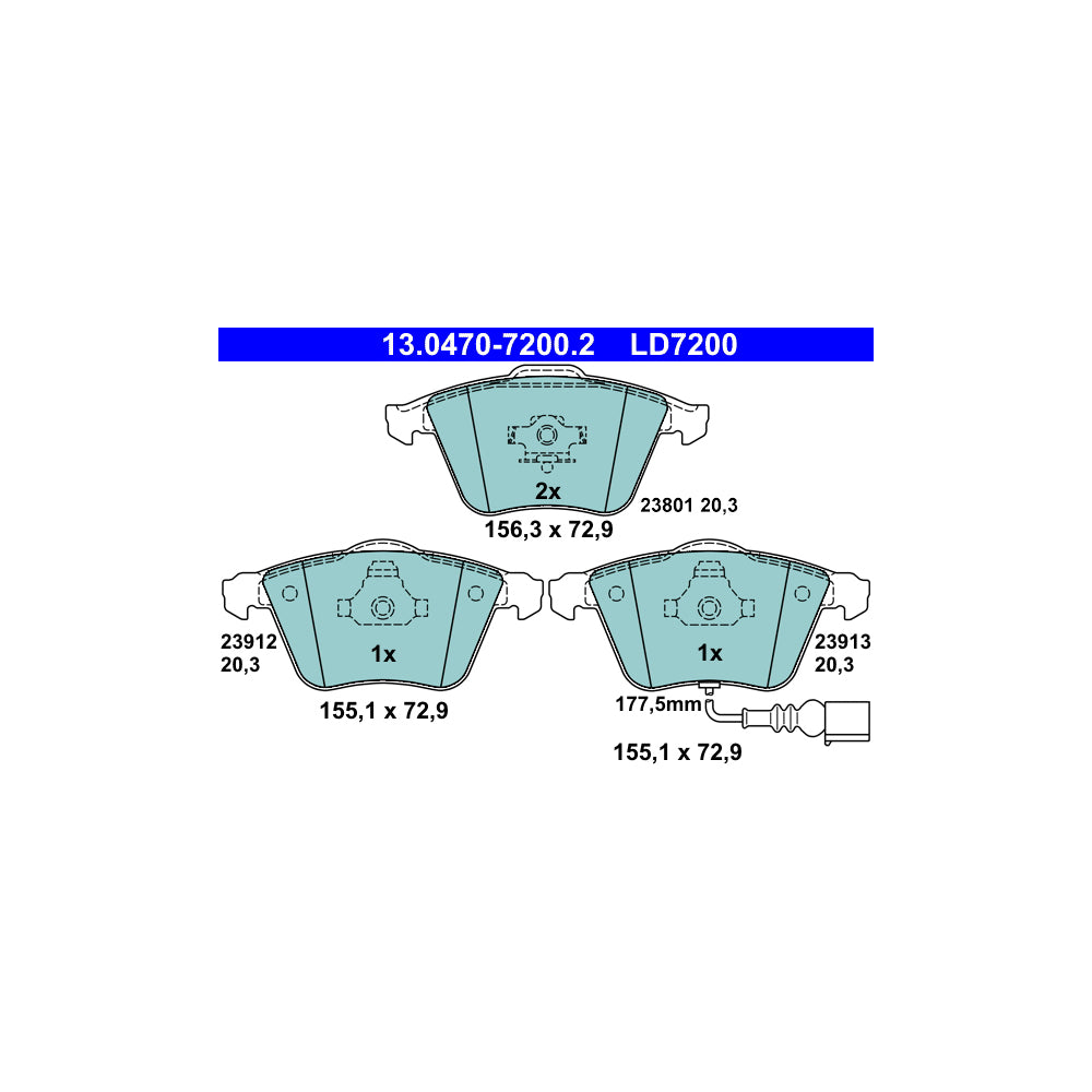 Kočione pločice ATE ceramic prednje - 13.0470-7200.2