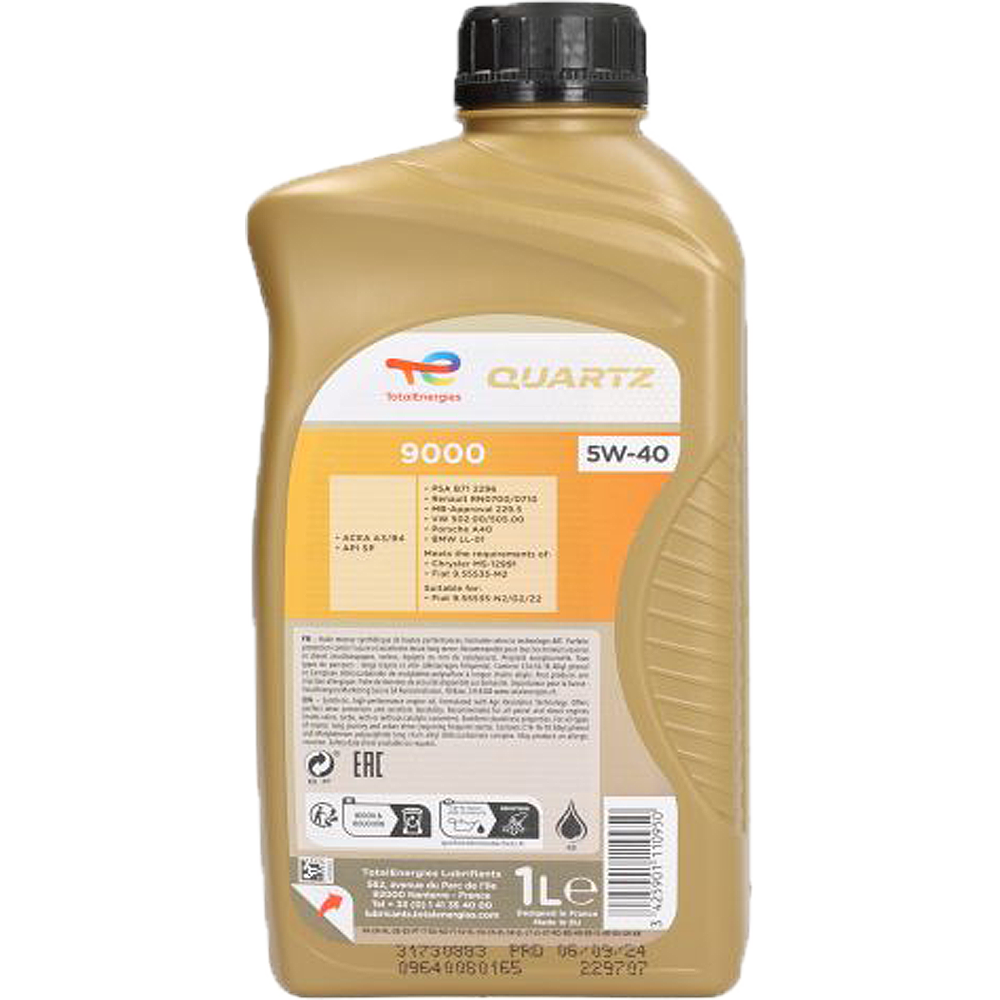 TOTAL QUARTZ 9000 5W40 1.0L i 4.0L