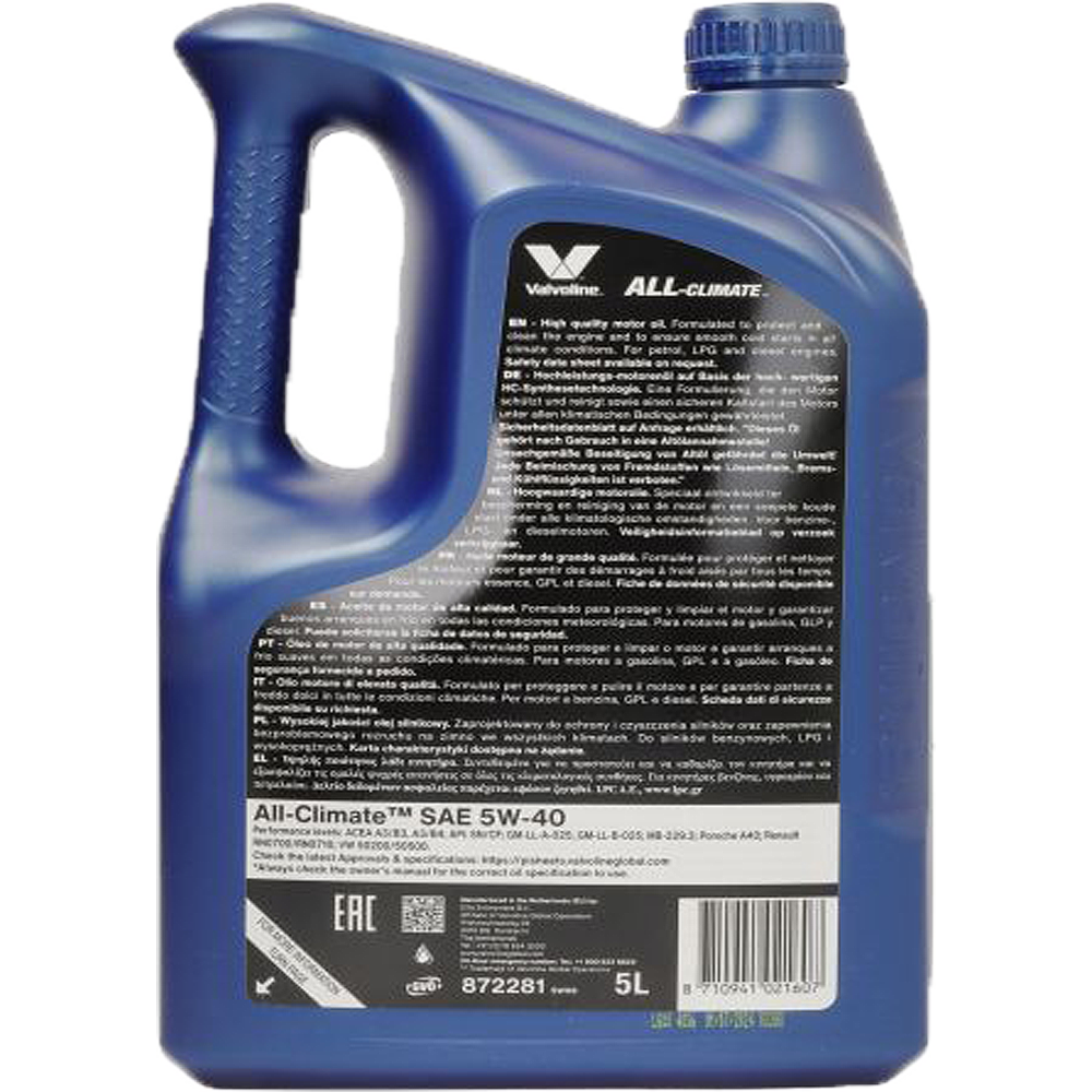 VALVOLINE ALL CLIMATE 5W40 1.0L i 5.0L