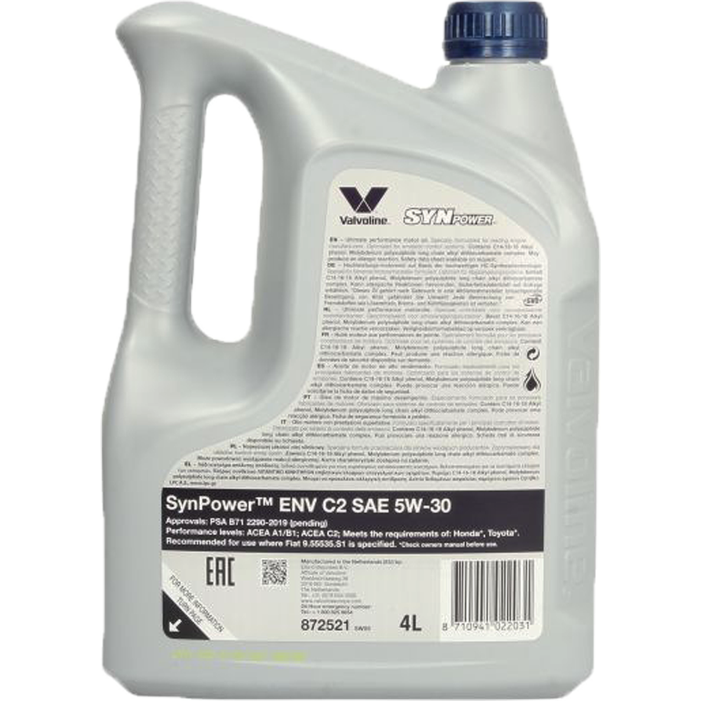 VALVOLINE SYNPOWER ENV C2 5W30 1.0L i 4.0L