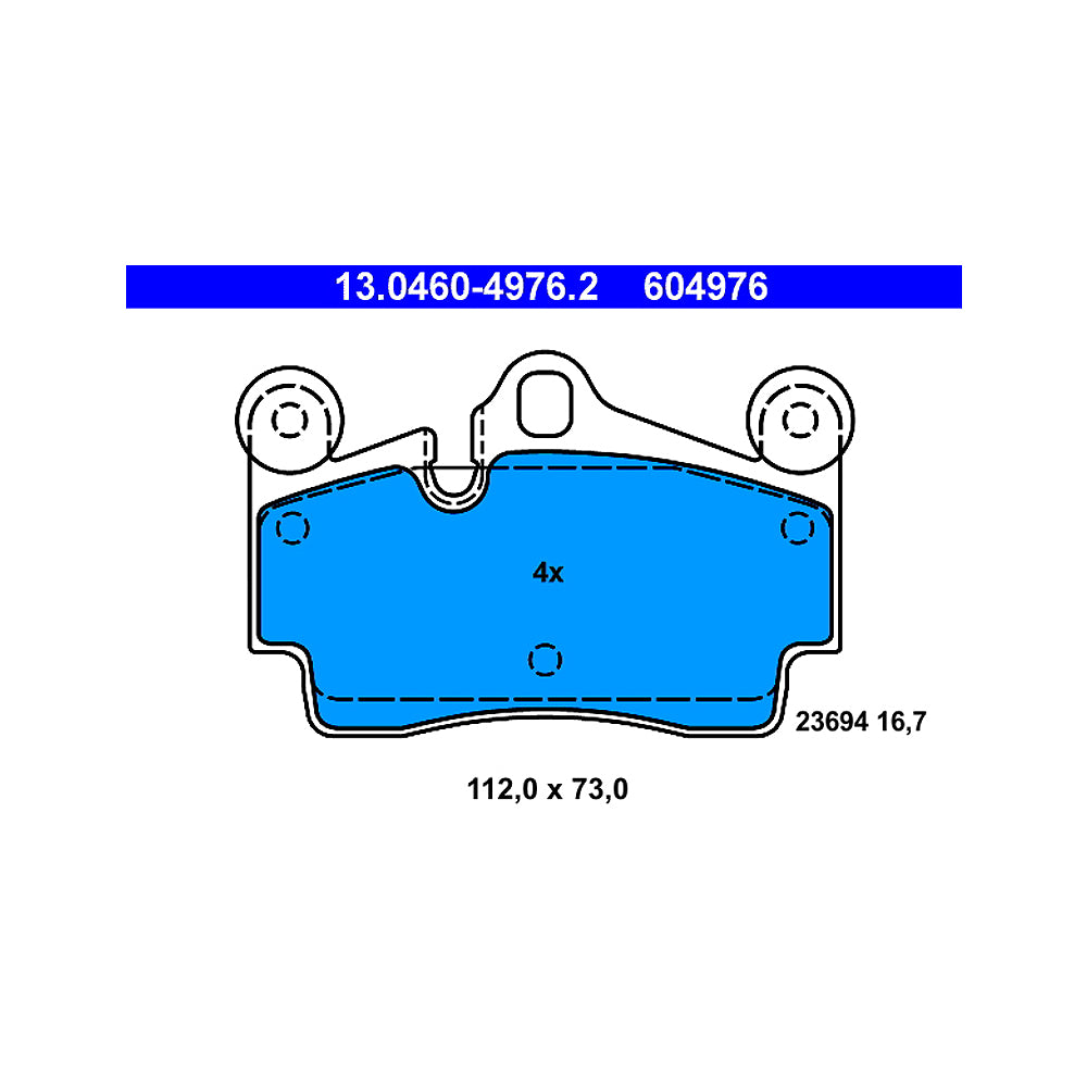 Kočione pločice ATE zadnje (Brembo Z18) - 13.0460-4976.2