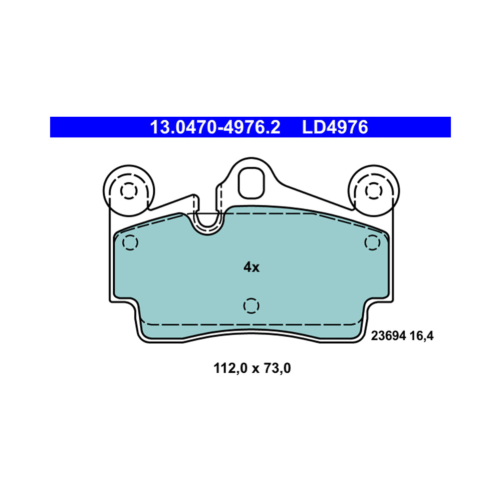 Kočione pločice ATE ceramic zadnje (Brembo Z18) - 13.0470-4976.2