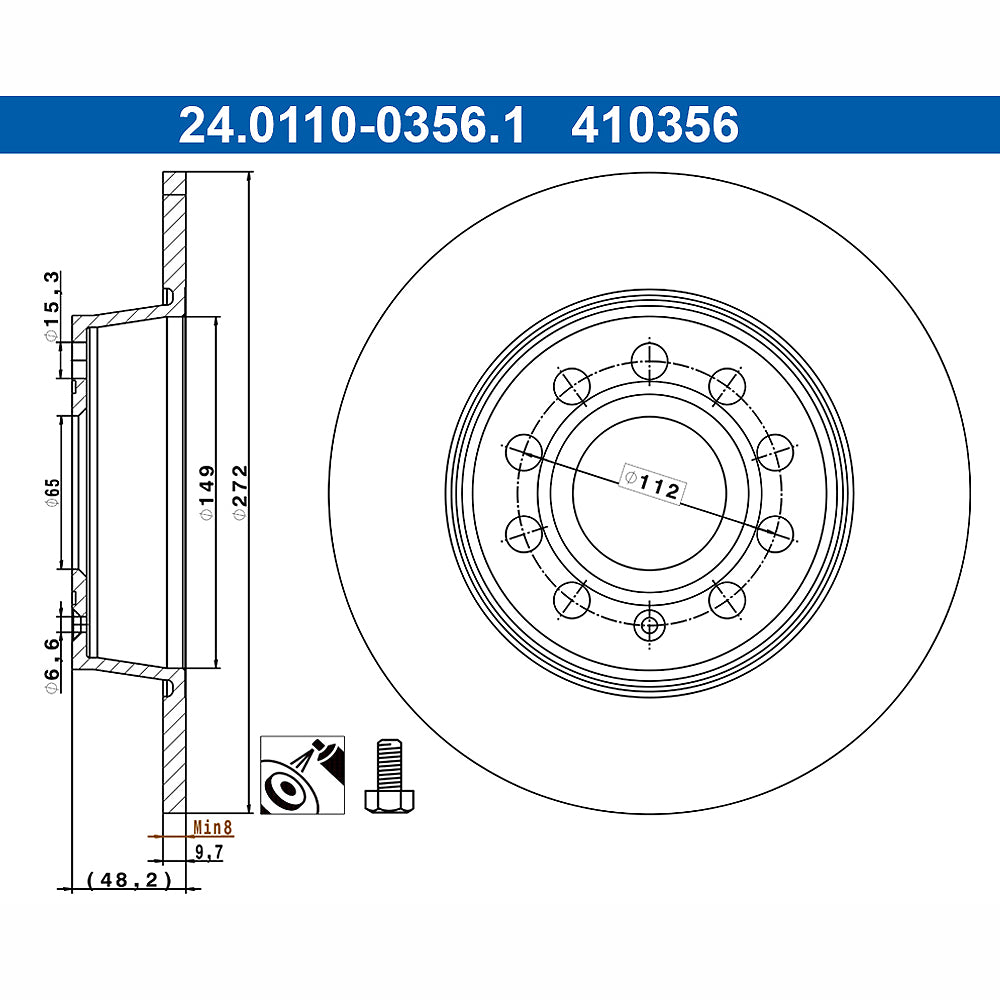 Kočioni disk ATE 272mm - 24.0110-0356.1